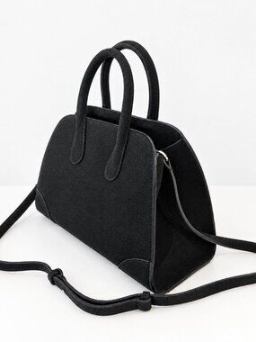 [NWT]COS Mini Studio Bowling Bag Black Suede Crossbody Handbag
